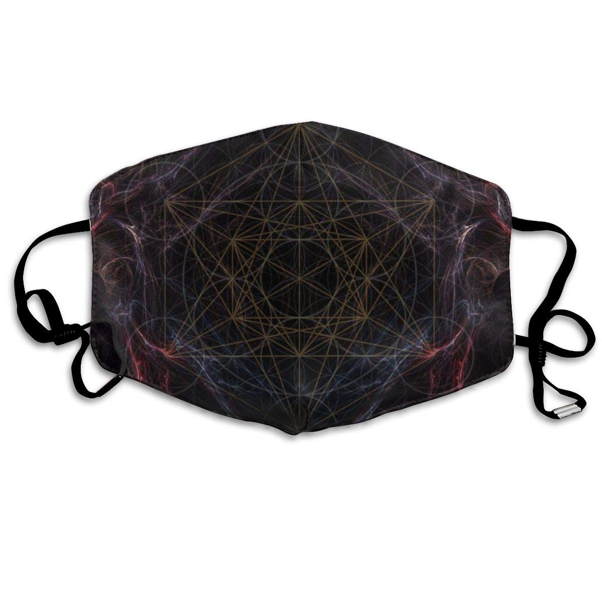 NiYoung Unisex Adjustable Anti Dust Face Cover, Magic Smoking Sacred Geometry Mouth MAS-KS Cover for Cycling Camping Travel