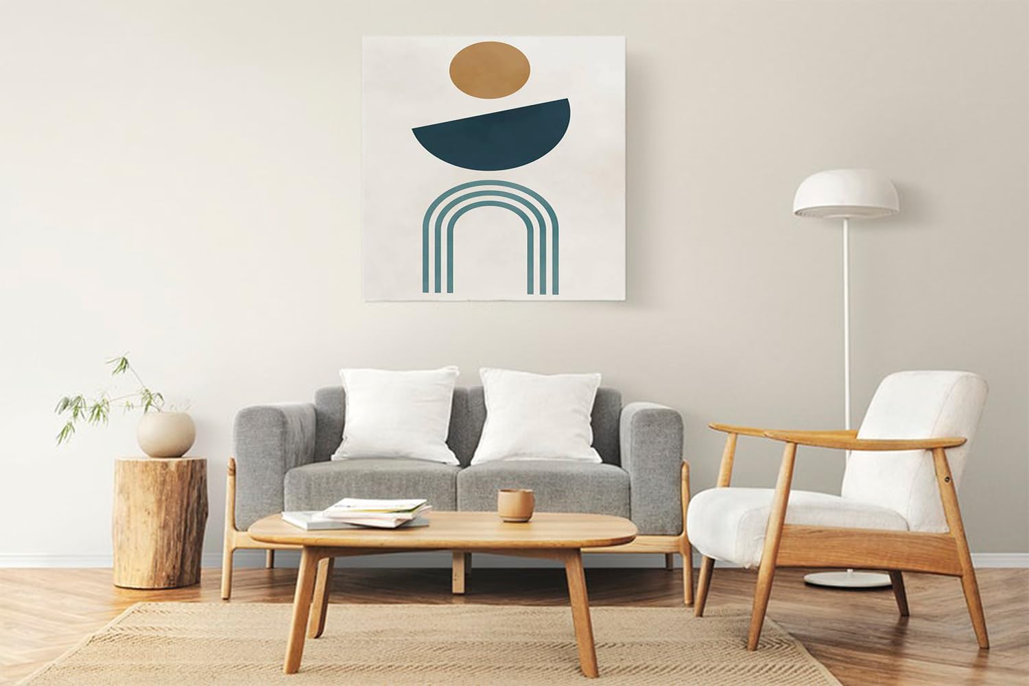 VERRE ART Printed Framed Canvas Painting for Home Decor Office Wall Studio Wall Living Room Decoration (22x22inch Wrapped) - Inner Balance