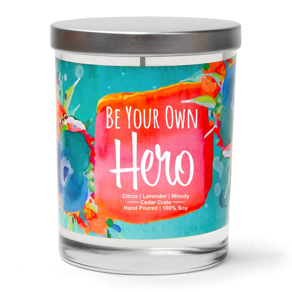 Be Your Own Hero, Citrus, Lavender, Woody, All Natural Luxury Scented 10oz Soy Wax Jar Candle