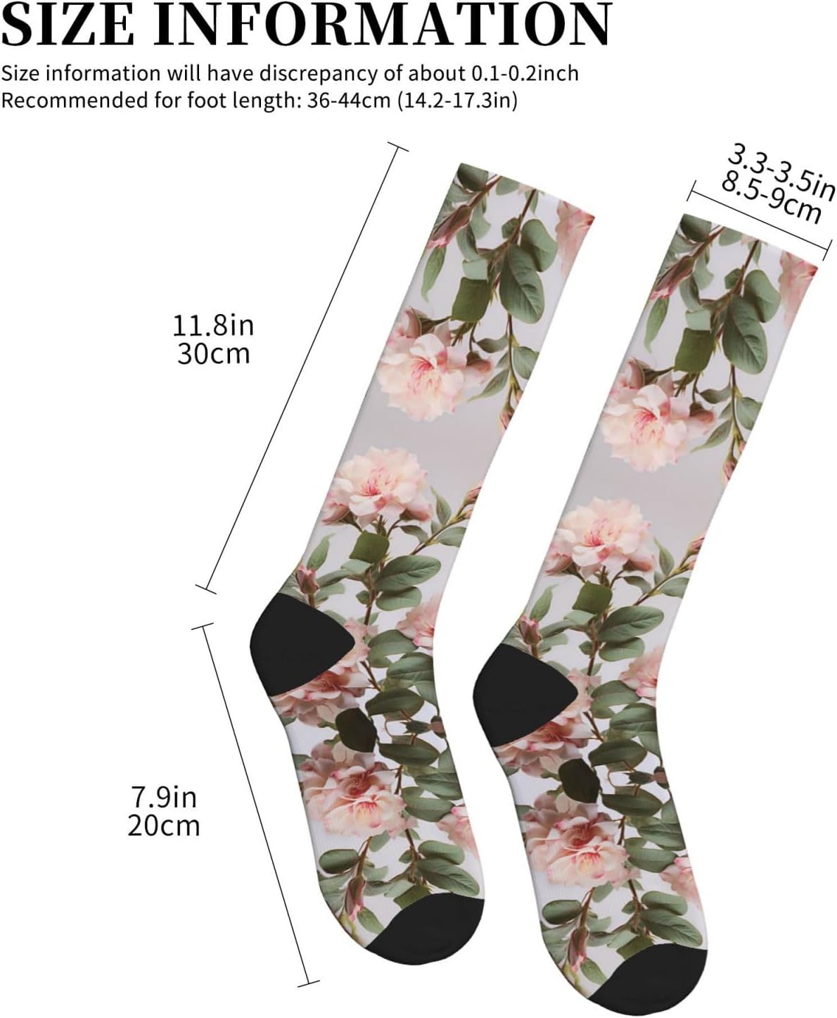 Dusky Rose Compression Socks For Women Men 15-20mmhg Graduated Support Circulation Knee High Socks For Nurses Athletic