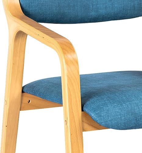 Miniatura 7 de CLATINA Sillas de comedor, sillas de comedor modernas de mediados de siglo, sillas de cocina tapizadas de tela con brazos y patas de madera maciza