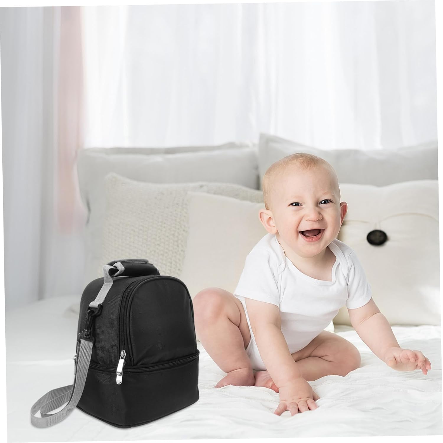 Hemoton Multi-functional Insulated Cooler Bag Bottle Storage Container Leak Lining Portable Breast Milk Cooler for Mommy