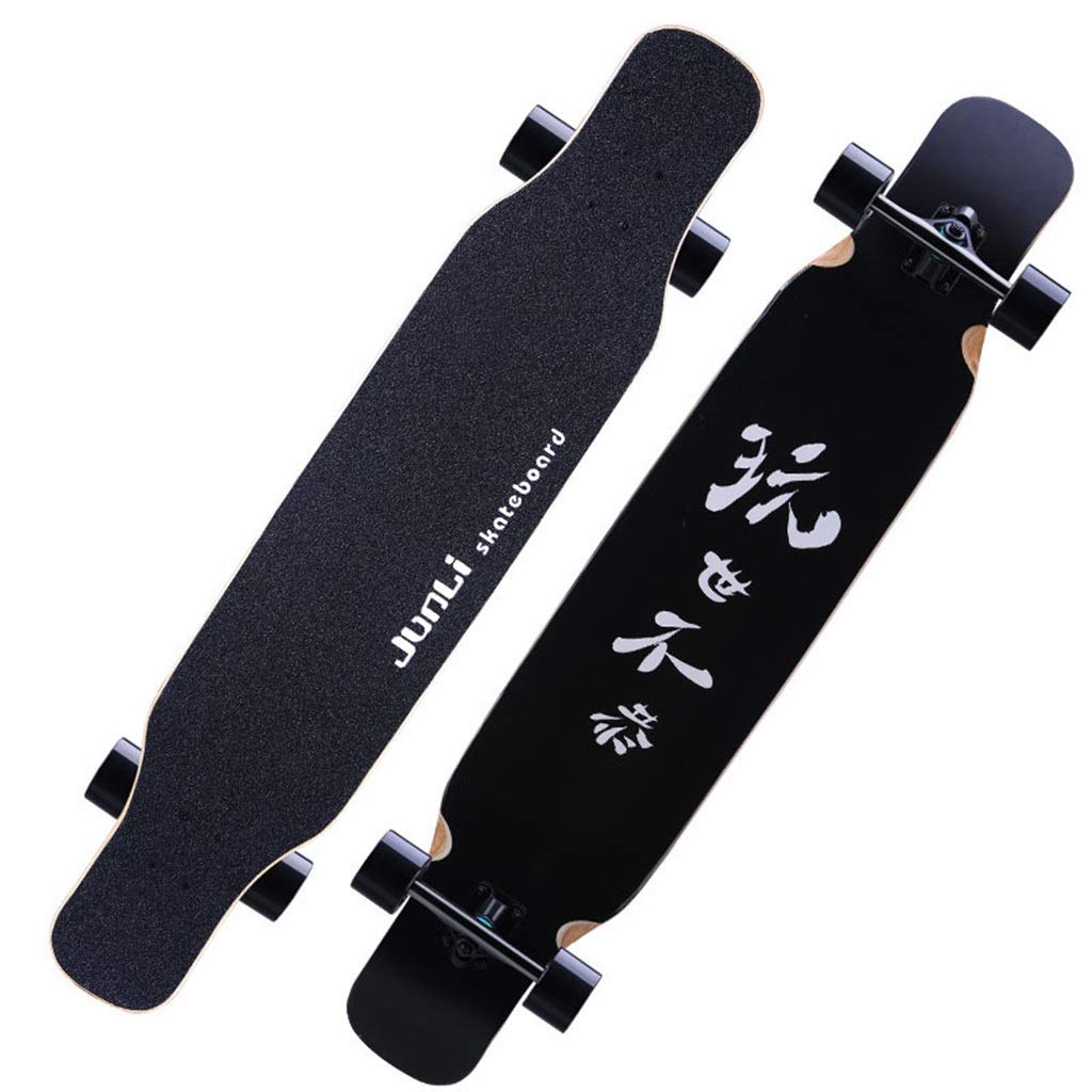 YEENUO Planche à roulettes complète Planche à roulettes Longboard 46 "x9" pour enfants Adulte Complète Débutant Pro Planche à roulettes Double coup de pied 8 couches Érable canadien Trucs en bois Pl