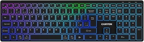 Canyon HKB-W11 RGB Dual Mode Wireless Keyboard, Black