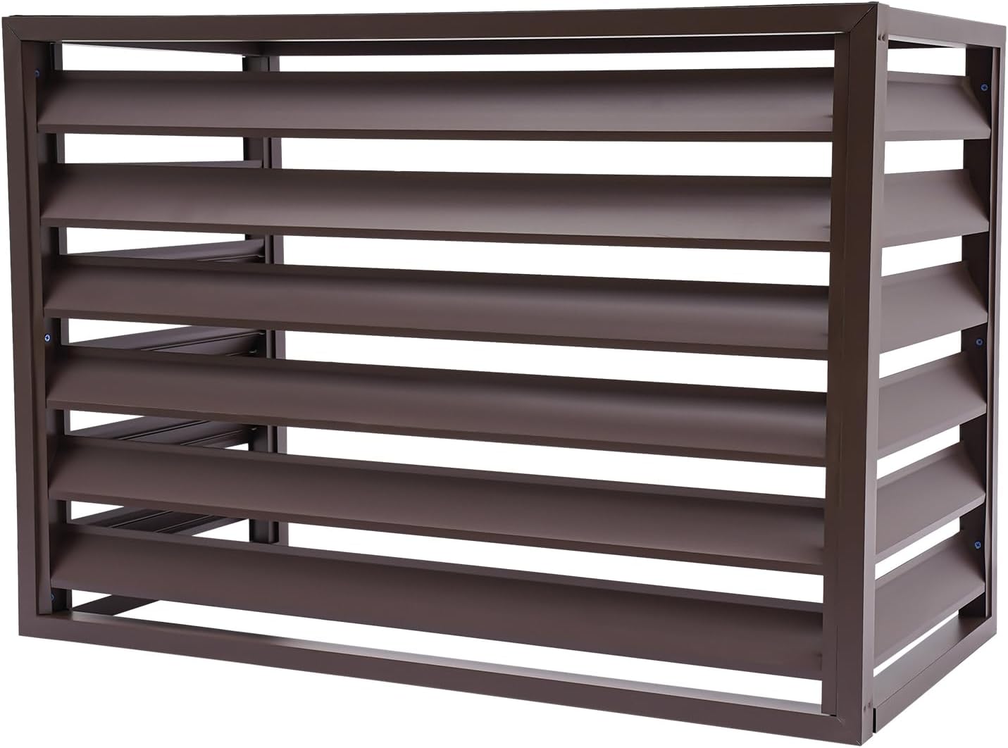 Air Conditioner Fence With Cover, Aluminum Split Ac Cover, Mini Split Condenser Cover, Air Conditioner Fence Panels, FreeStanding Rectangular Aluminum AC Covers, 39.3"X 19.6" X 27.5"In (Coffee)