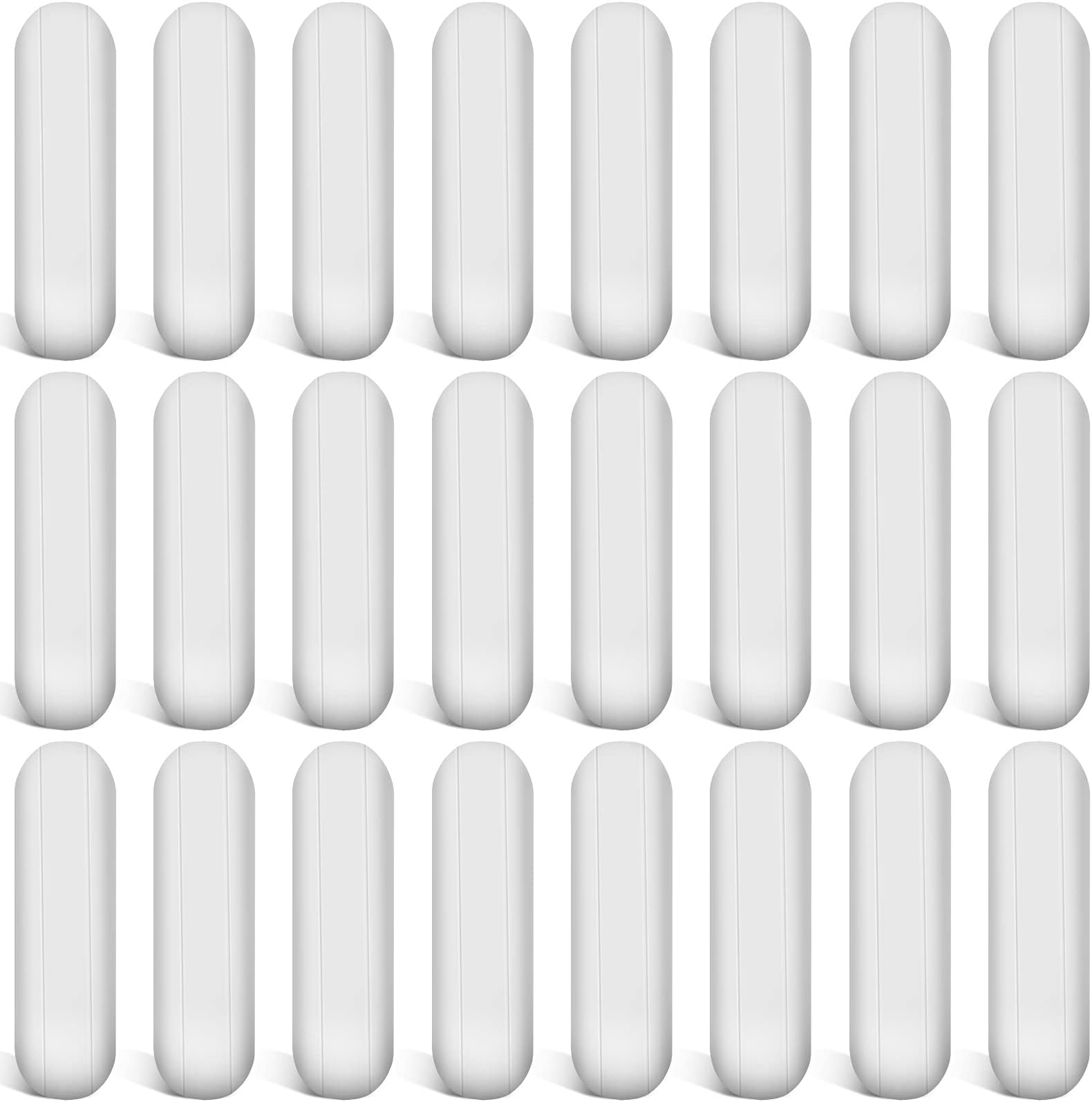 Weewooday 24 Pieces PTFE Magnetic Mixer Stirrer Bar, White Color Stainless Steel Laboratory PTFE Stir Plate Bar, Mixing Plate Magnet Stick (35 Mm/ 1.38 Inch)