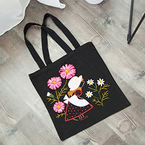 初心者キット キャンバス トートバッグ バッグ Diy 刺繍 クロスステッチ 1セット 全4種 ガール 刺しゅうキット ホビー