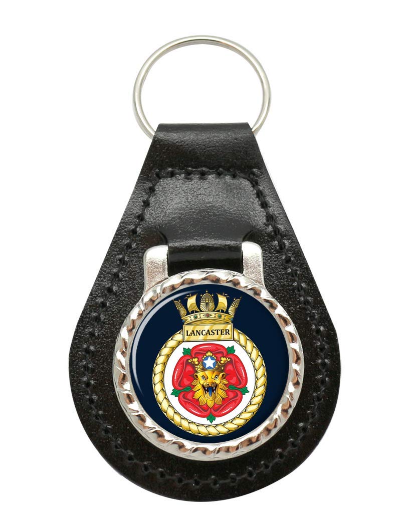 Giftshop UK HMS Lancaster, Royal Navy Leather Key Fob