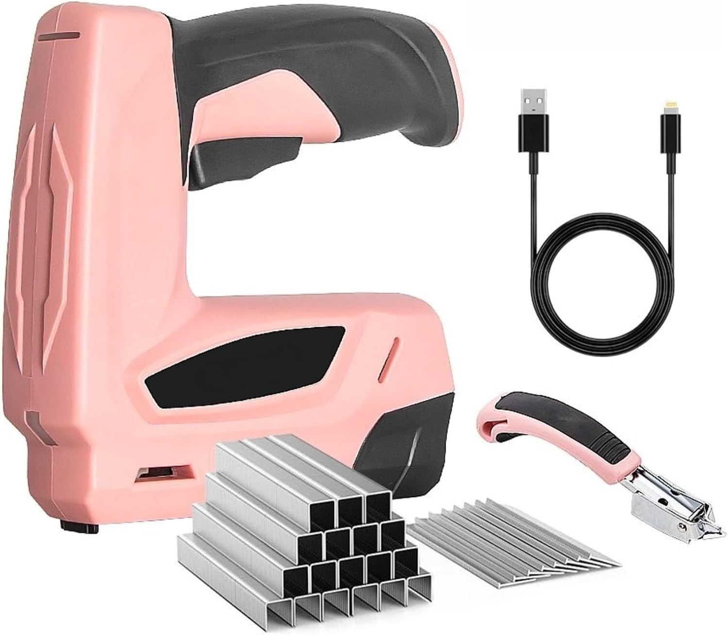 2-in-1 Cordless Electric Staple Brad Nailer Rechargeable Stapler with USB Charger 2000 Nails Included for Wood Upholstery Carpentry Crafts DIY Projects