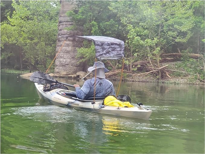 Miniatura 3 de MOPHOEXII - Toldo parasol para kayak, barco, canoa, toldo para una sola persona
