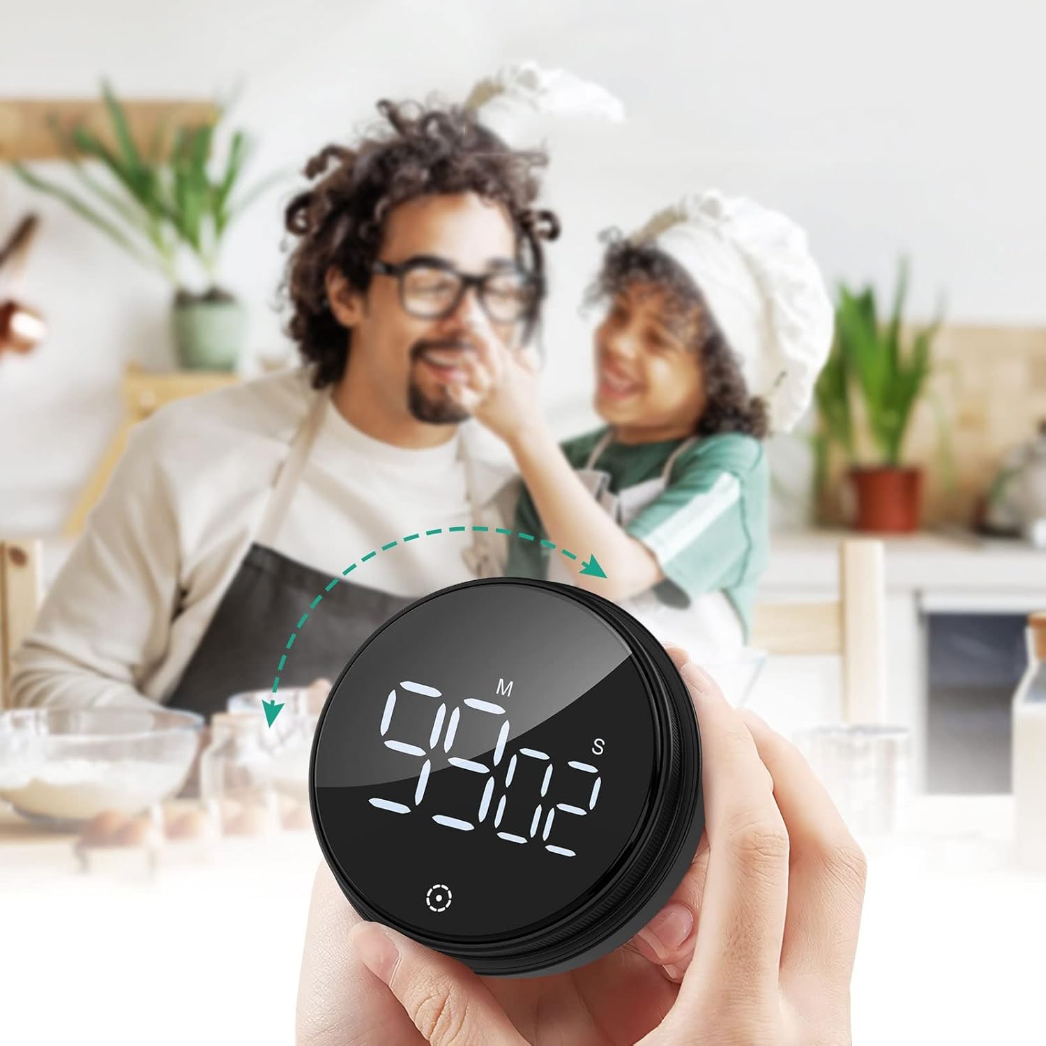 Magnetic Timer Countdown Stopwatch Manual Rotation Counter Work Sport Study Alarm Clock LED Digital Kitchen