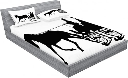 Miniatura 2 de Ambesonne Funny 2 Pack Fitted Sheet & Pillow Sham Set, Cartoon Snake Mascot Love, 4 Pcs Bedding Decor, Package Contains 2 Calking Size Fitted Sheets