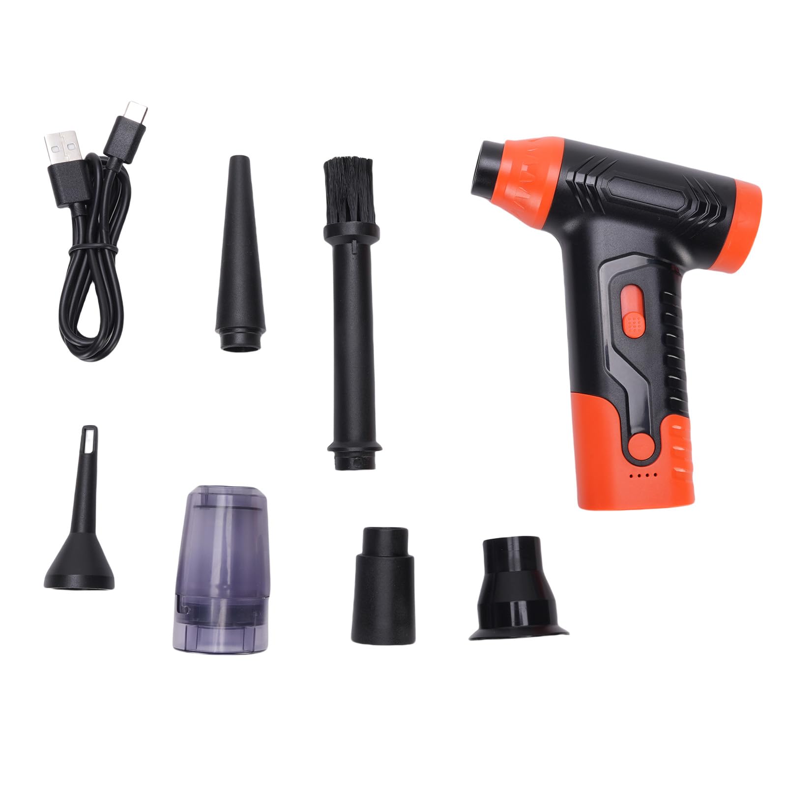 HURRISE Portable Car Mounted Vacuum Cleaner, Portable Powerful Hair Dryer, Dual Purpose for Blowing and Suctioning, 130000rpm High Speed, Suitable for Cars, Pet Hair, and Home Use (Tangerine)