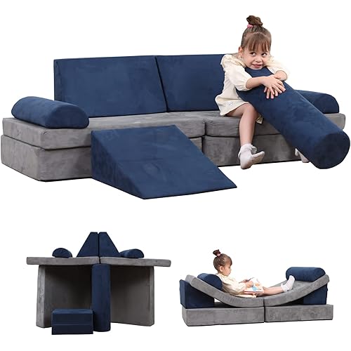 Kids Couch,Play Couch Sofa for Kids Imaginative Furniture Play Set for Creative Kids,Toddler to Teen Bedroom Furniture, Couch Sofa Foam Play Couch Indoor Outdoor