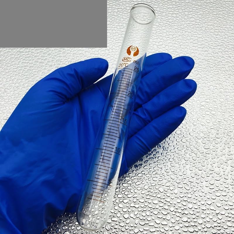 5er Set Graduierte Reagenzgläser aus Glas, transparente Reagenzgläser mit Skala, 5/10/25/50 ml Auswahl für Labor, Uni, Zuhause(25ML)