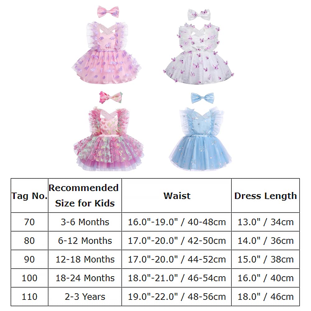 IMEKIS Vestido de princesa para bebé, vestido de desfile de princesa, bonito estampado sin espalda, de tul, vestido de tutú, para niña de flores, vestido de fiesta de boda, vestido con diadema para