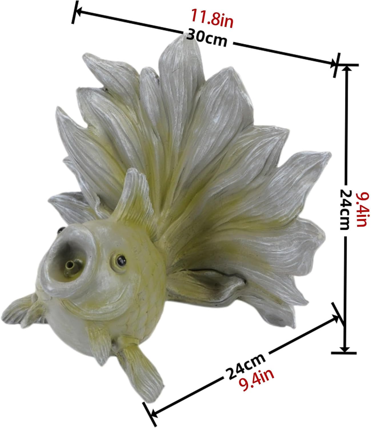 Spitters for Small Ponds,Goldfish Shape Pond spitters for Small Ponds, Polyresin Animal Pond Fountains,Outdoor Water Feature Statue,Fish Pond Water Circulation for Courtyard(Gray)