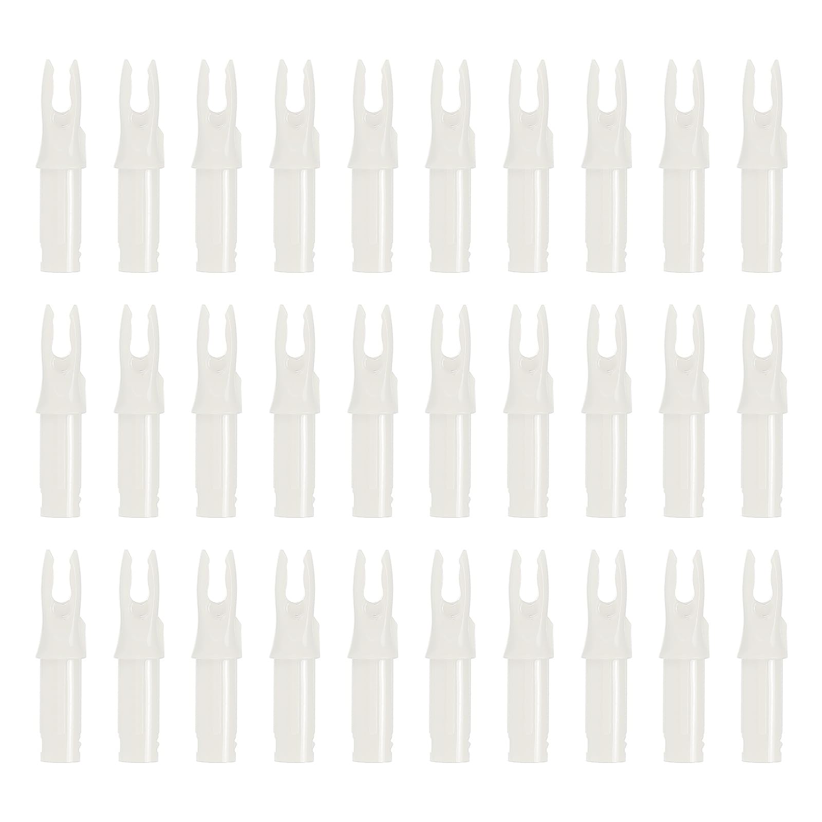 PATIKIL Archery Arrows Nocks 6.2mm, 30 Pack Plastic Insert Arrow Nock Replacement Arrow Tails for Hunting Shooting Compound Recurve Bow, White