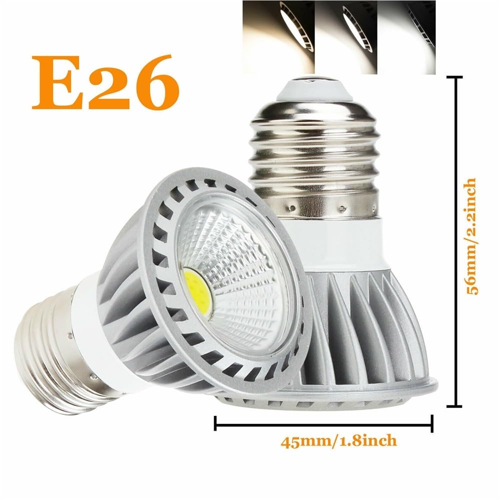 Luci, Confezione da 5, faretto LED COB 6W GU10/E27 AC85-265V Lampada in Alluminio Non dimmerabile, lampadine per Uso Domestico