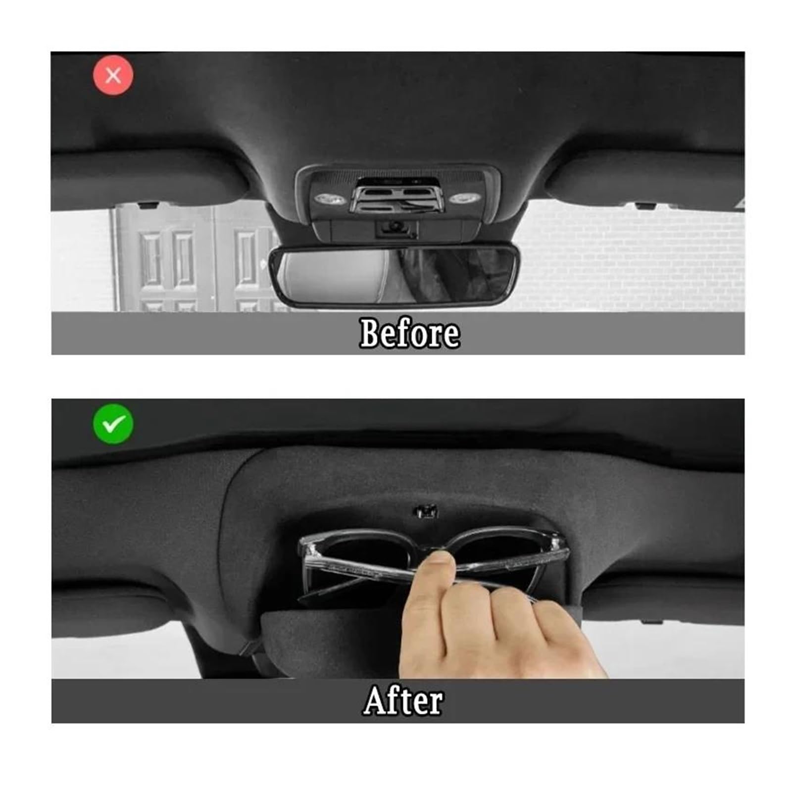 Soporte Gafas Coche Caja De Almacenamiento para Gafas De Sol Organizador Gafas De Coche Soporte Techo Solar para A4L para A6L para Q5L Porta Gafas Coche(A6L)