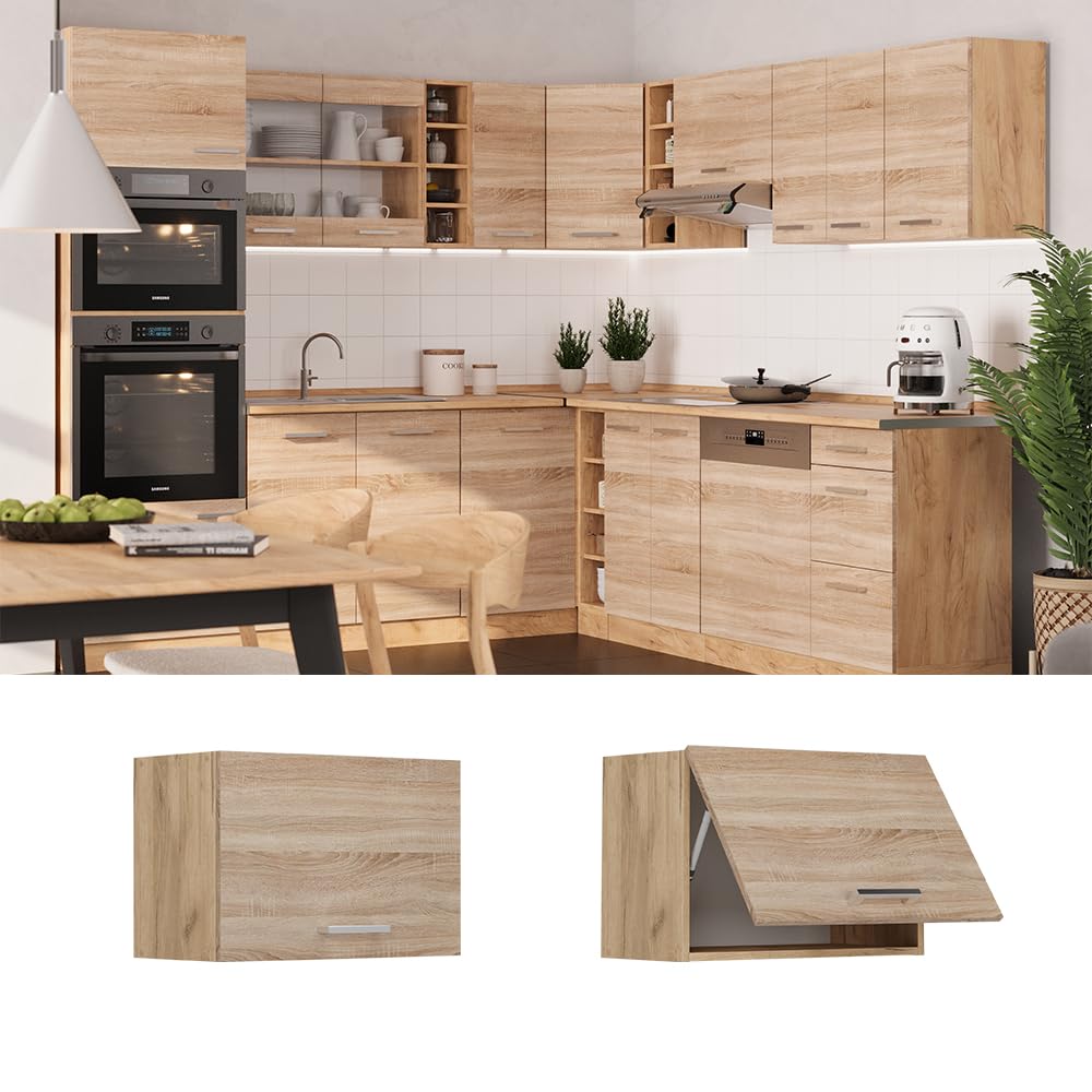 Vicco Hängeschrank R-Line, Sonoma, 60 cm Flach, zur freien Kombination innerhalb modularer Küchensysteme