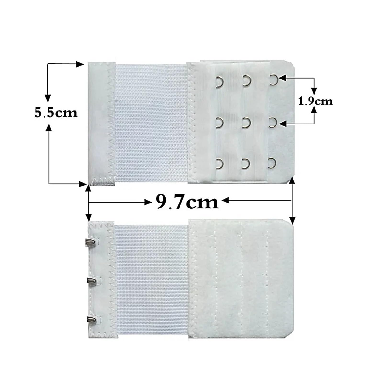 Extensor de Sujetador for Mujer, Correa Extensores, 3 Filas Ganchos, Ropa íntima Ajustable, Hebilla Gancho Alargada, cinturón extensión, 1 ud