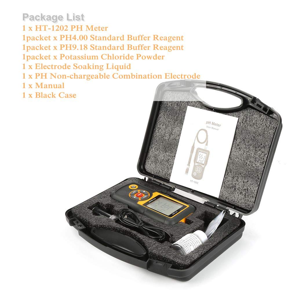 Tester portatile di qualità dell'acqua, tester di qualità premium, tester di pH/mV/temperatura, ampio display LCD, misuratore di misurazione per il trattamento delle acque reflue, laboratori, acqua di