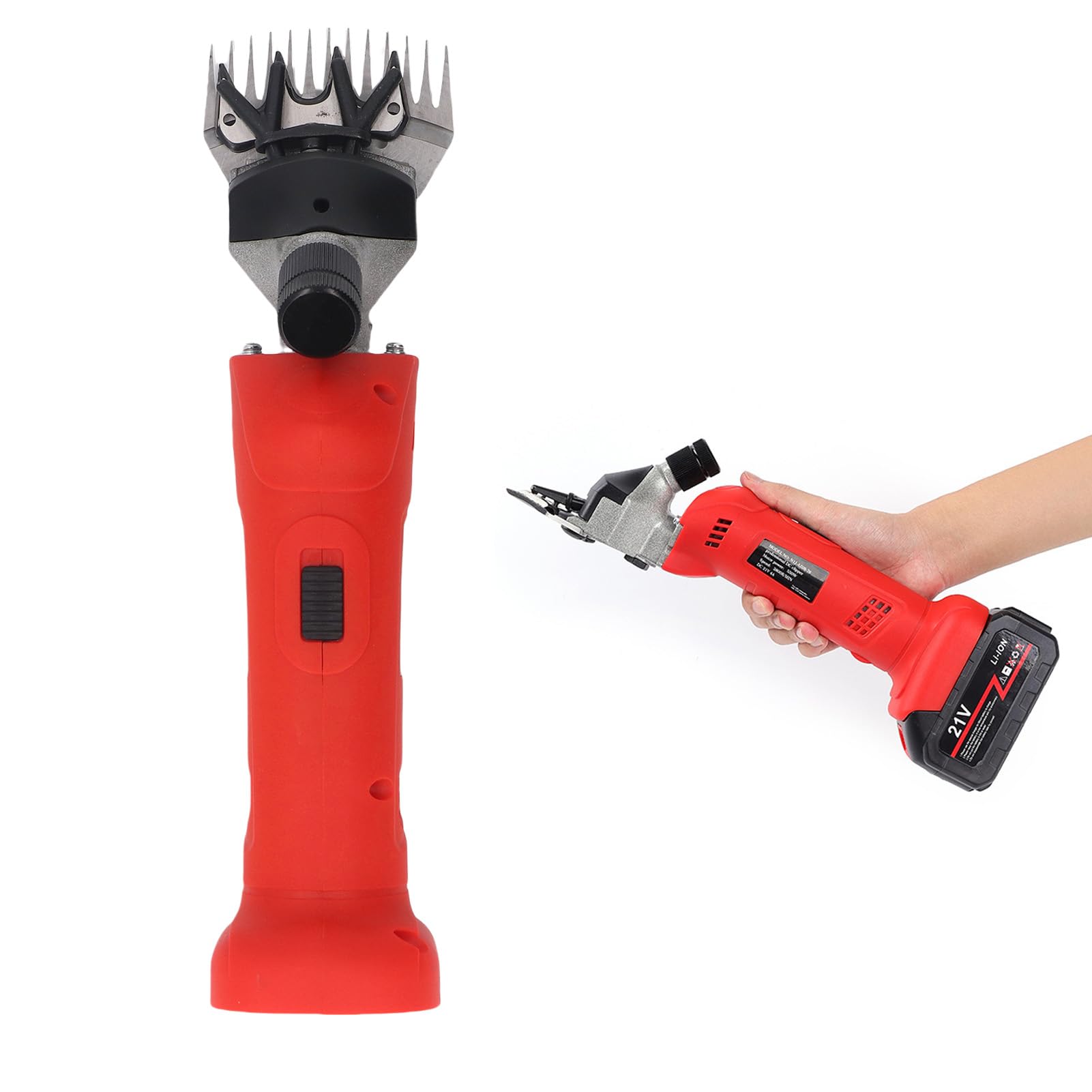 Jiawu Forbici per Pecore, Cordless 2800 Giri/min 6 velocità Motore Senza Spazzole Tosatrici per Animali, Kit per Toelettatura del Bestiame con Ad Alette Regolabili Scatola di Immagazzinaggio per