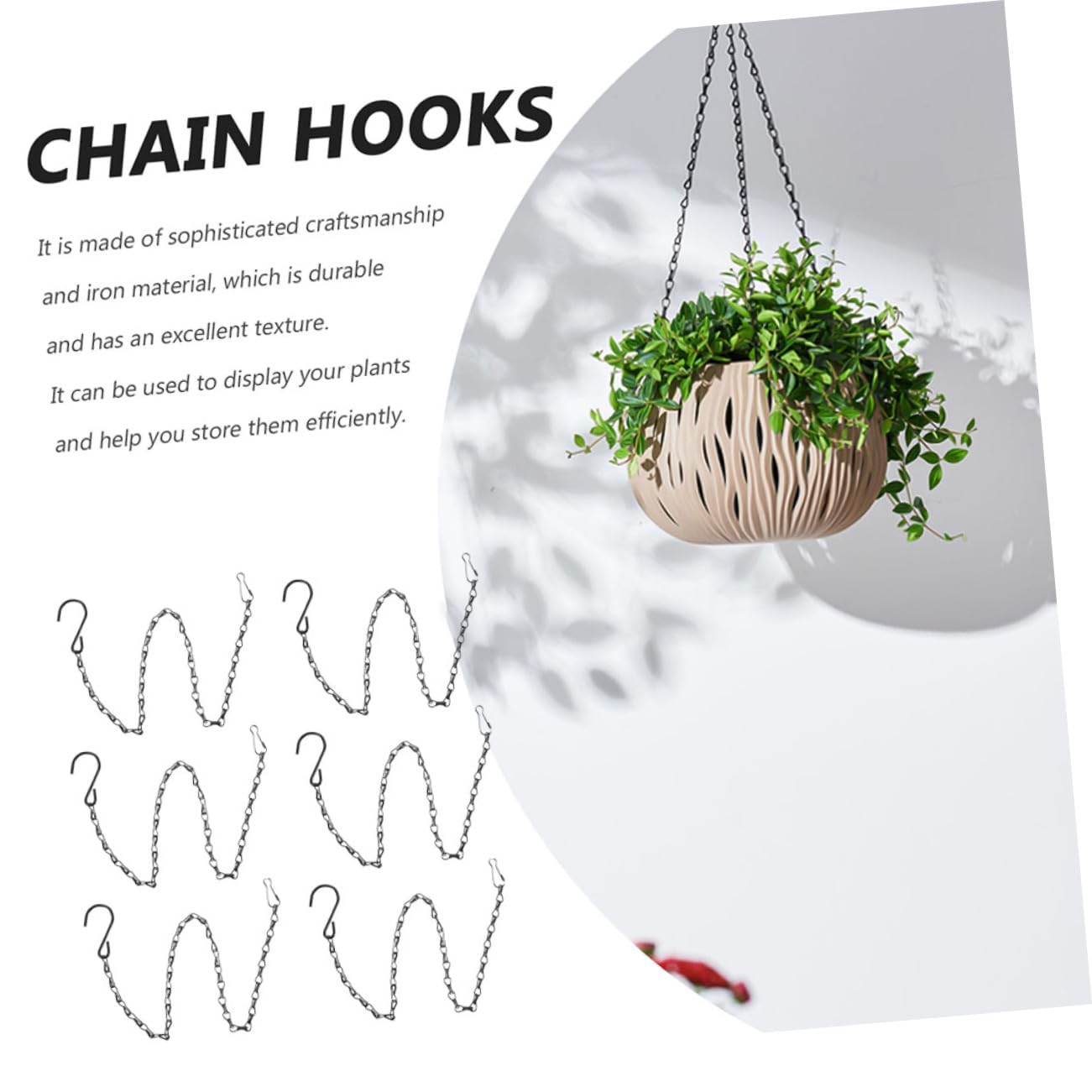 Levemolo Flower Basket Chain Set 40cm Long Chains for Hanging Planters Bird Feeders Home Decor s Shape Hook Chains
