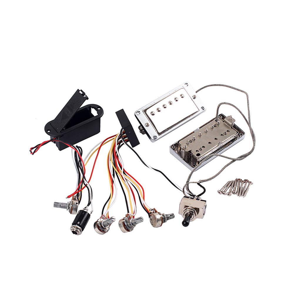 Alnicov 1 juego de pastillas de guitarra LP activas Humbucker con caja de batería de circuito electrónico