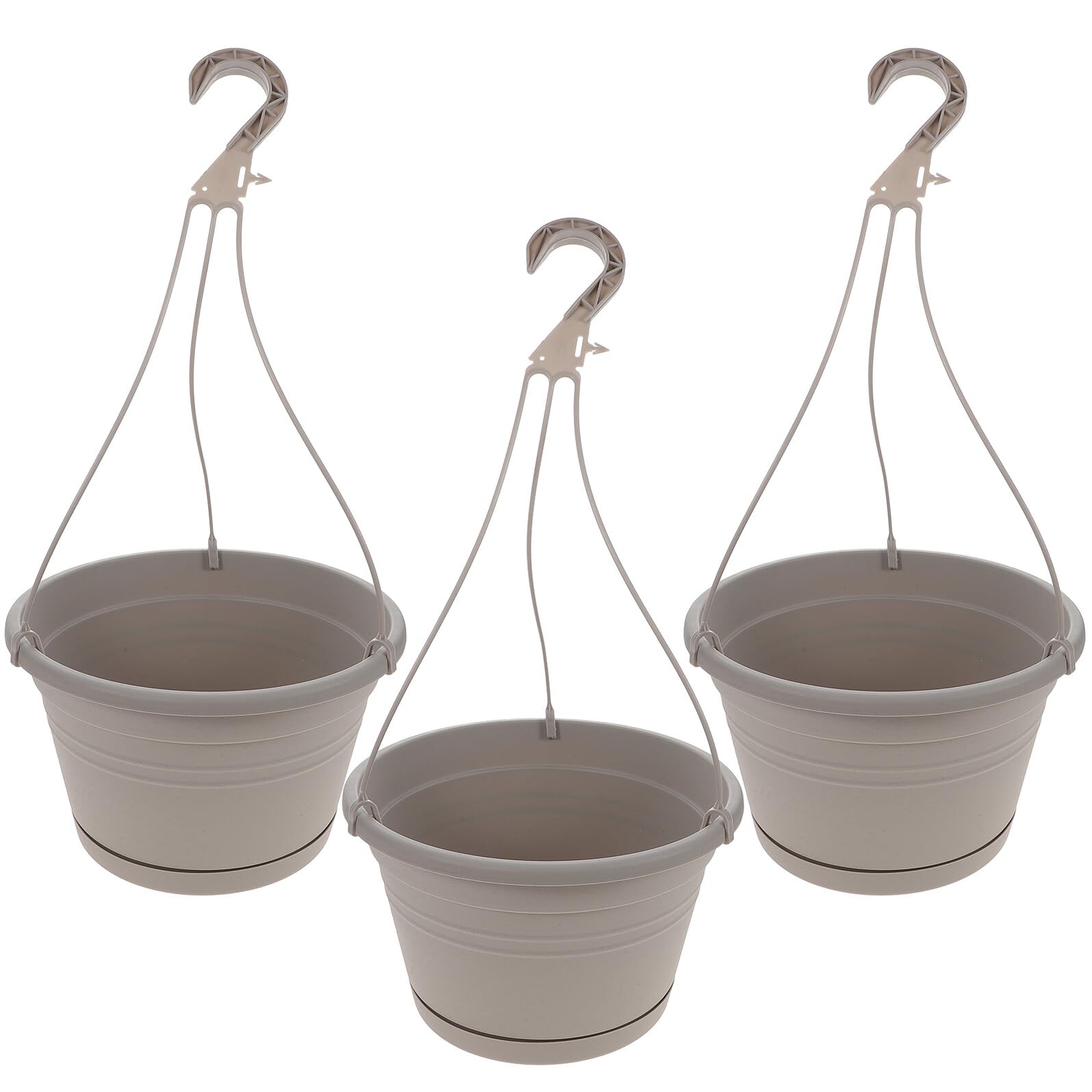 Set 3 Pezzi Vasi Appesi in Plastica per Piante da Balcone e Giardino, Portavasi Sospesi Multifunzionali Ganci per Decorazione Casa e Esterni