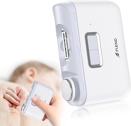 Cortaúñas eléctrico, cortaúñas automático 2 en 1, recortador de uñas eléctrico de 2 velocidades con luz LED, cortaúñas eléctrico para bebés, niños,