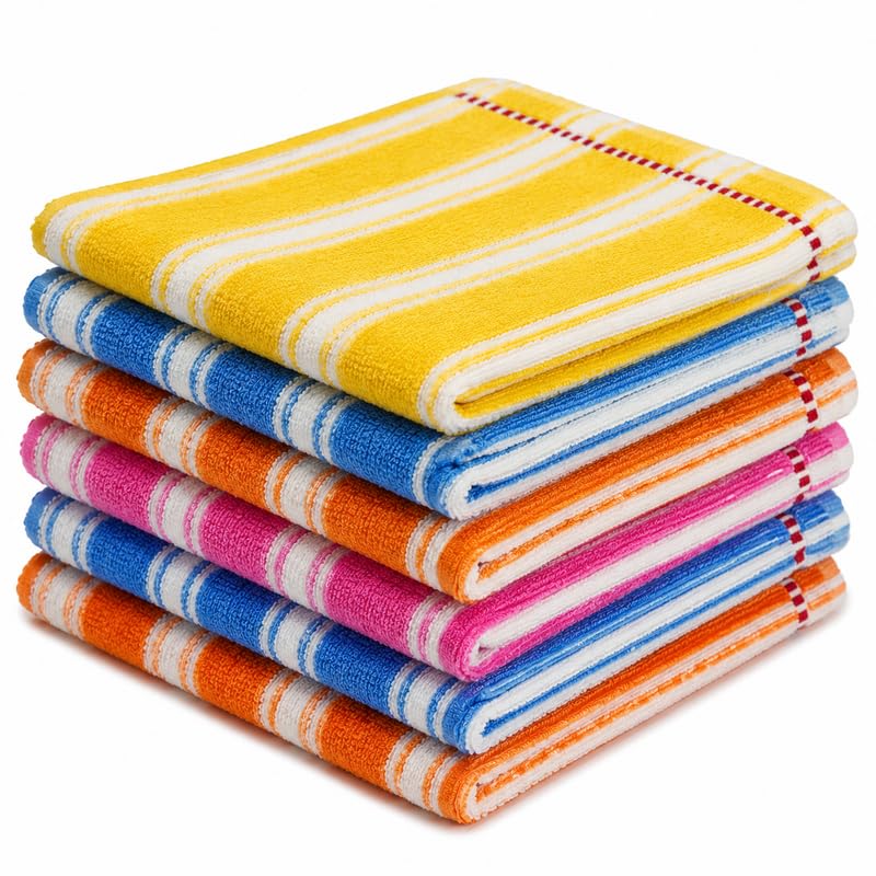 Cotton Small Size Handkerchief/Rumal/Face Towel | Extra Soft and Super Absorbent for Women's - Set of 6 (10" x 10" inch) Casual Style-image-32
