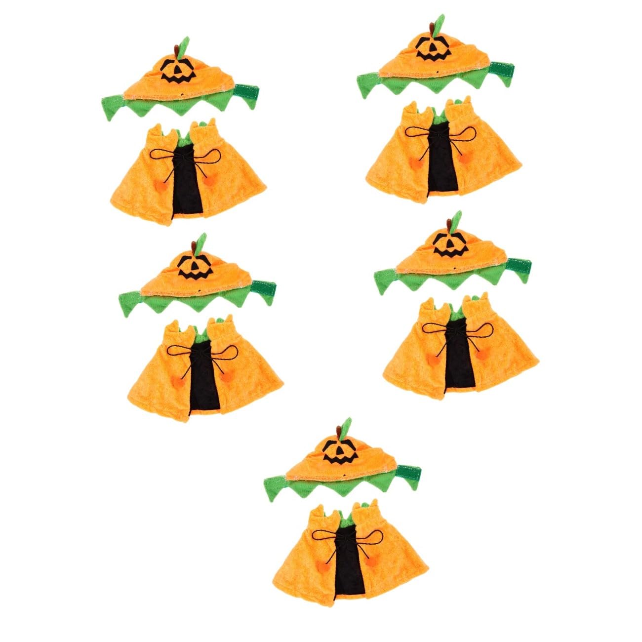Sosoport 5sets Costume Per Animali Domestici Cappello e Mantello Forma Di Zucca Per Halloween Accessori Per Cani e Gatti Facile Da Indossare