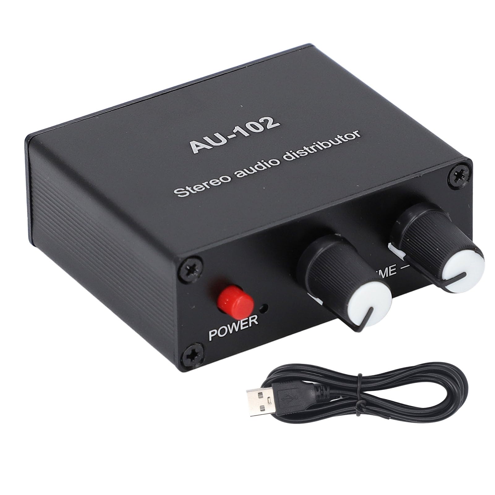 Active Sound Distributor, 2 Way 1 in 2 Out Mini Amp mit Unabhängiger Lautstärke Regelung, für Kopfhörer und Sound Amps DC5V