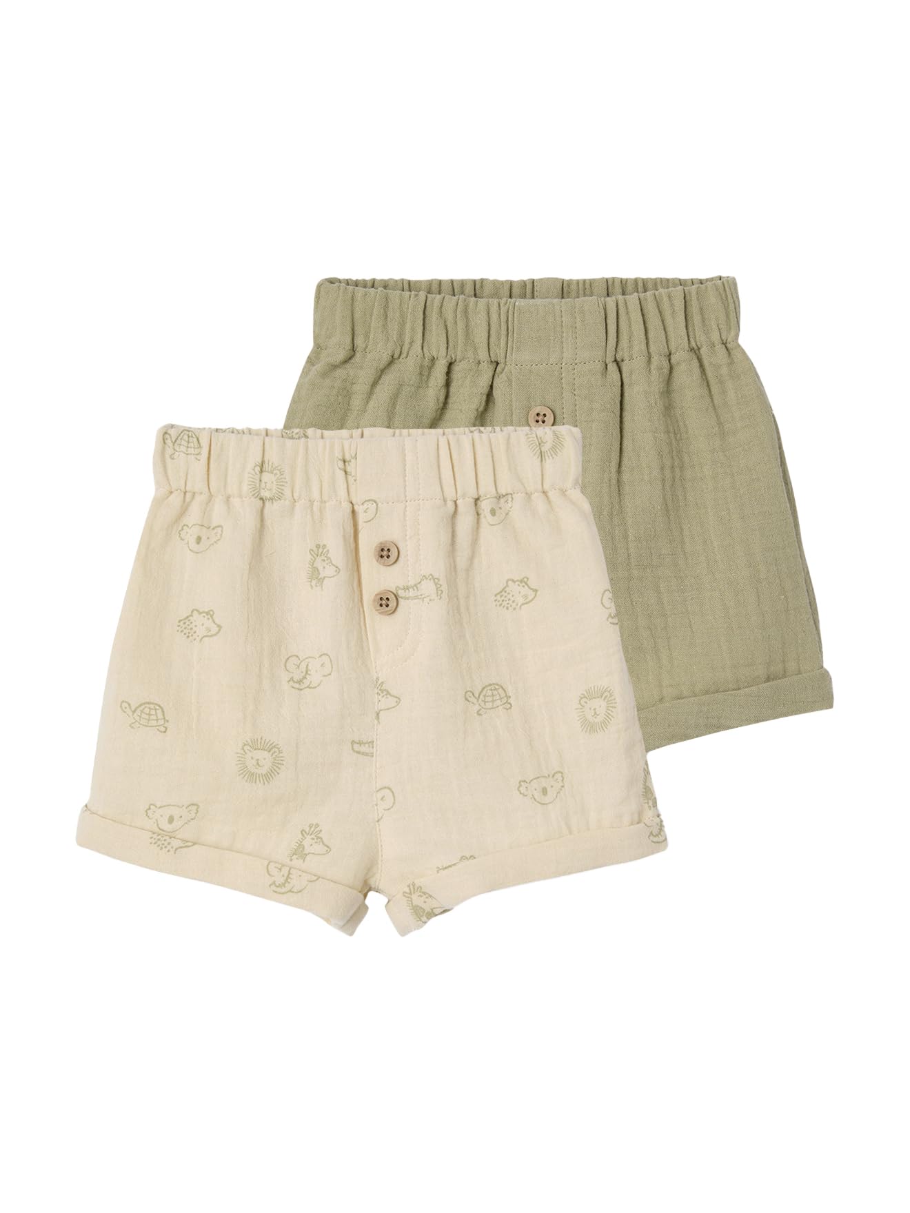 Vertbaudet 2er-Pack Baby Shorts mit Dschungelmuster