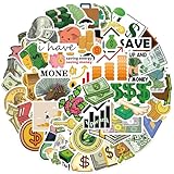 50pcs Funny Money Stickers - Planner, Scrapbooks, Water Bottles - Money Symbols, Party Decorations, Kids' Themed Party Favors