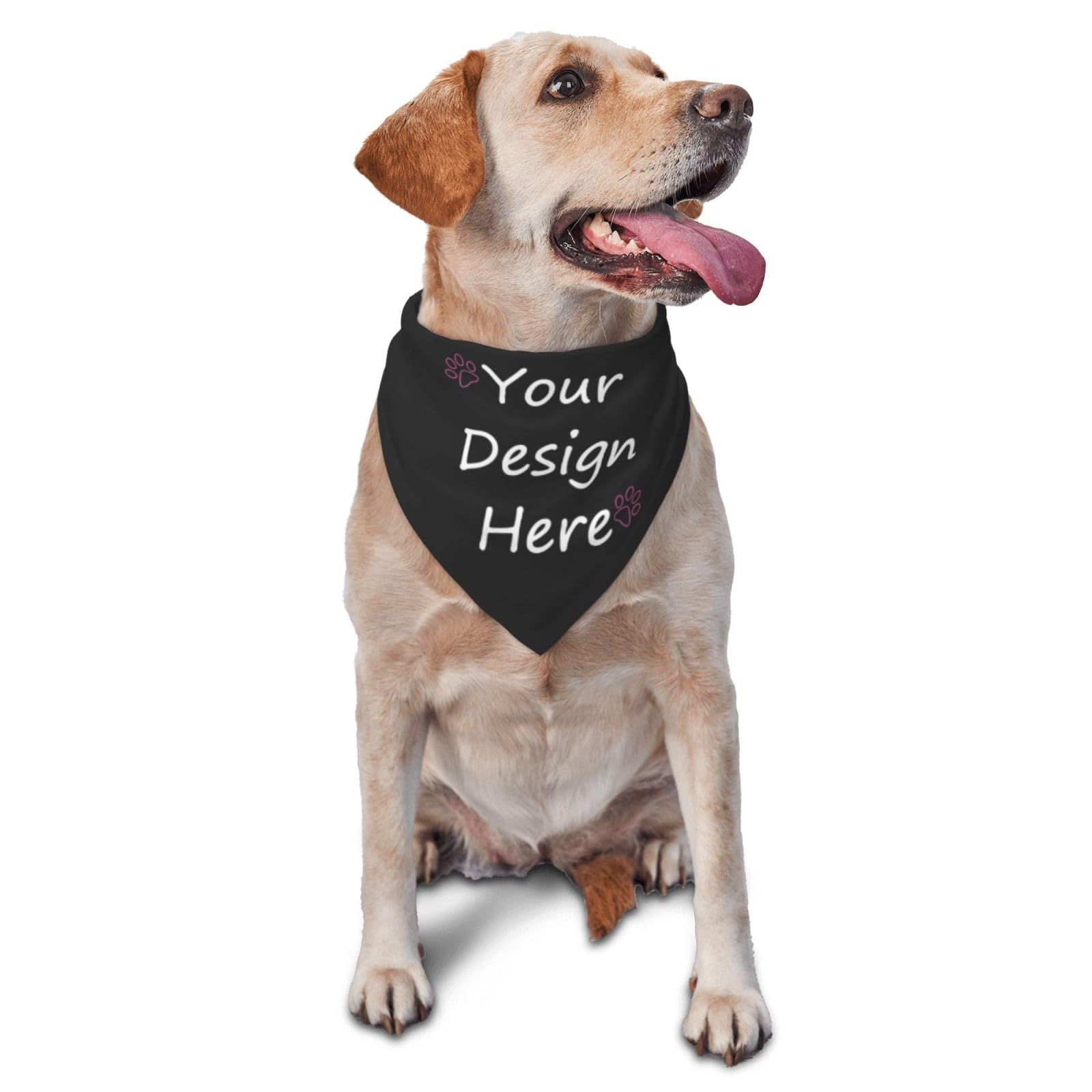 Custom Dogs Scarf Personalised Add Your Image Text, Triangle Head Scarfs for Dogs Cats Baby Puppy Accessories Gifts