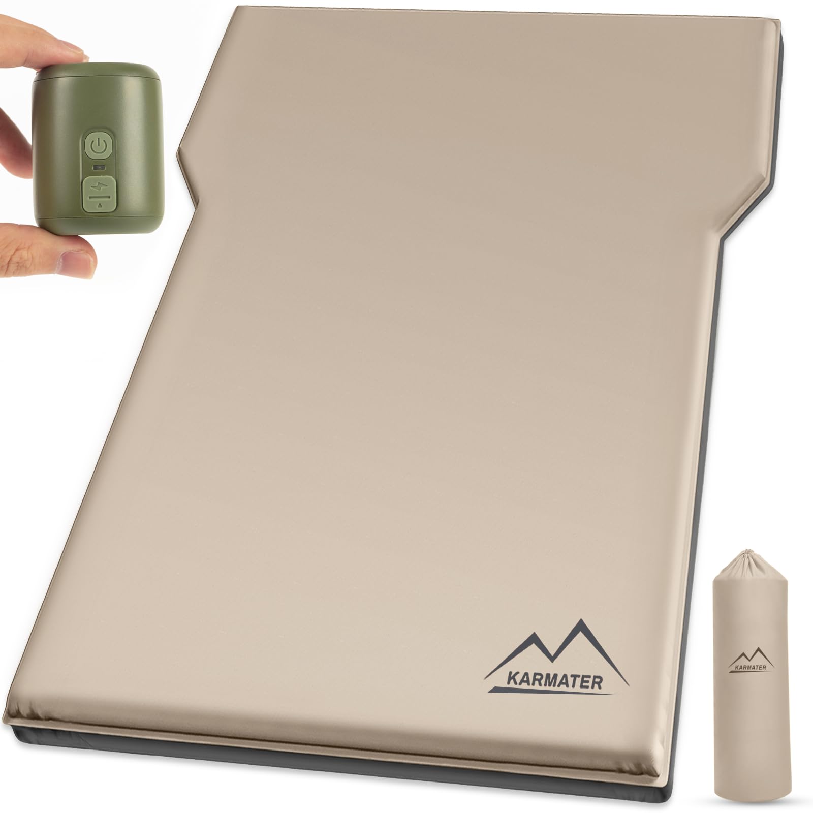 SUV Air Mattress Car Bed Camping, Inflatable Car Camping Pad with Air Pump, Ultrathick Memory Foam Camping Mattress, 9.0 R-Value Insulated Sleeping