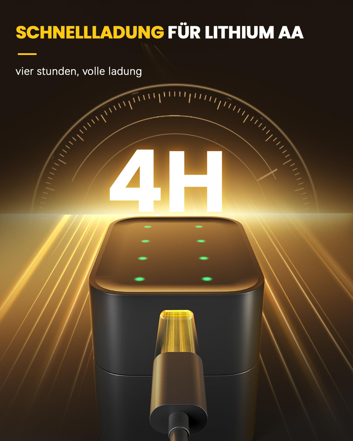 AA Wiederaufladbare 3600mWh Lithium Akkus mit Ladegerät (16xAA mit 8-Ladegerät)