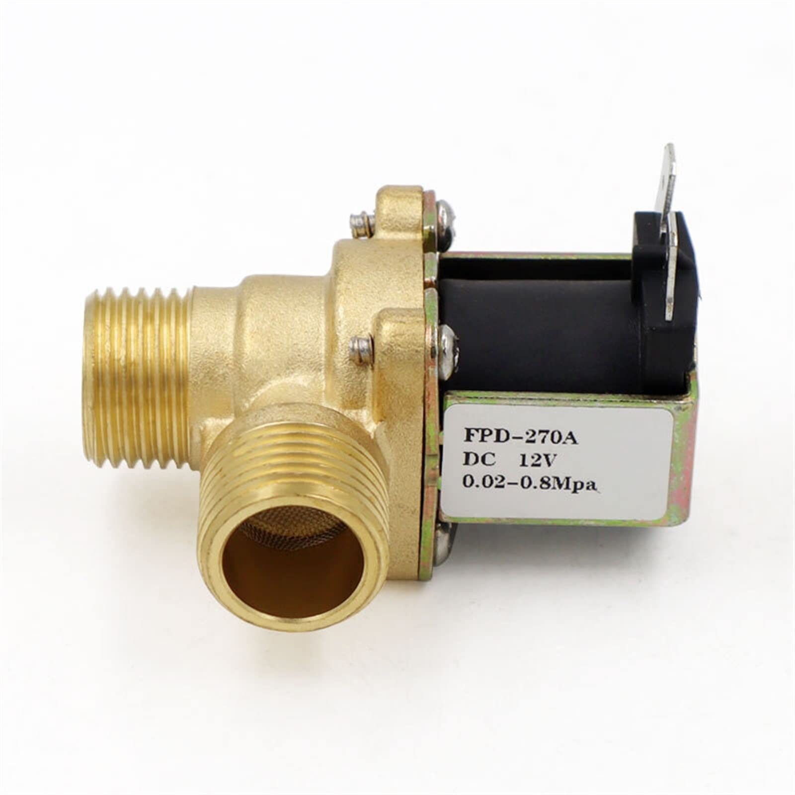 QRUYHBAJU Hot 220V DC 12V 24V DN15 G1/2 Brass Electric Solenoid Valve Normally Closed Water Inlet Switch with Filter(220 Volt)