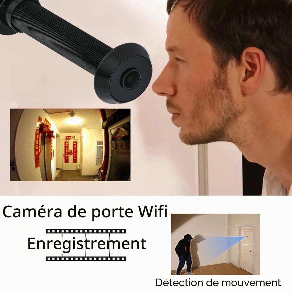 1080P Tuya Smart Life Home Visionneuse Numérique Judas Caméra de Porte Oeil WiFi IR Vision Nocturne Caméra Oeil de Porte Prise UE Argent