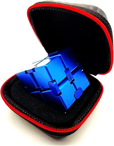 Miniatura 58 de Fidget Blocks Toys Infinity Cube Juguete para aliviar la ansiedad y el estrés para adultos, material de aleación de aluminio (rojo)