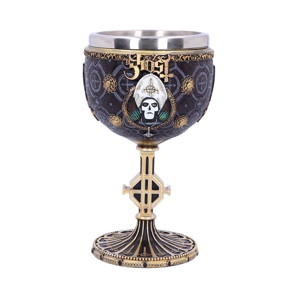 Nemesis Now B4886P9 Ghost Papa Emeritus III Meliora Calice doré en résine et acier inoxydable