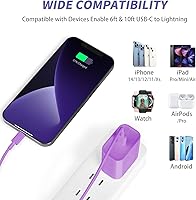 Vista 6 de Cargador de iPhone de carga rápida, [Certificado MFi] Paquete de 2 cargadores rápidos de 20 W tipo C con [3 metros y 1.8 metros] cable USB C a
