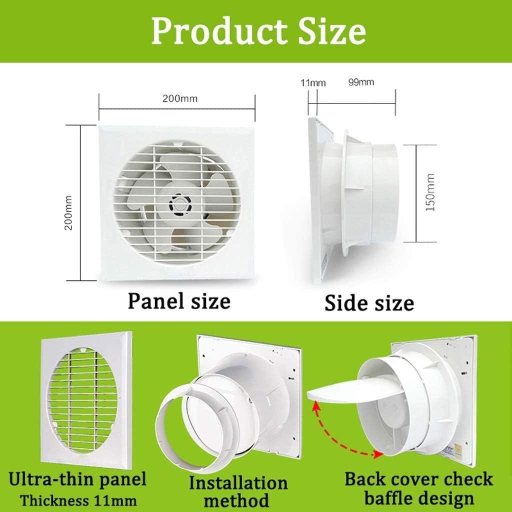 6 inch Exhaust Fan Home Bathroom Toilet Kitchen Low Noise Ventilator Wall Mounted Extractor Pipe Exhaust Fan