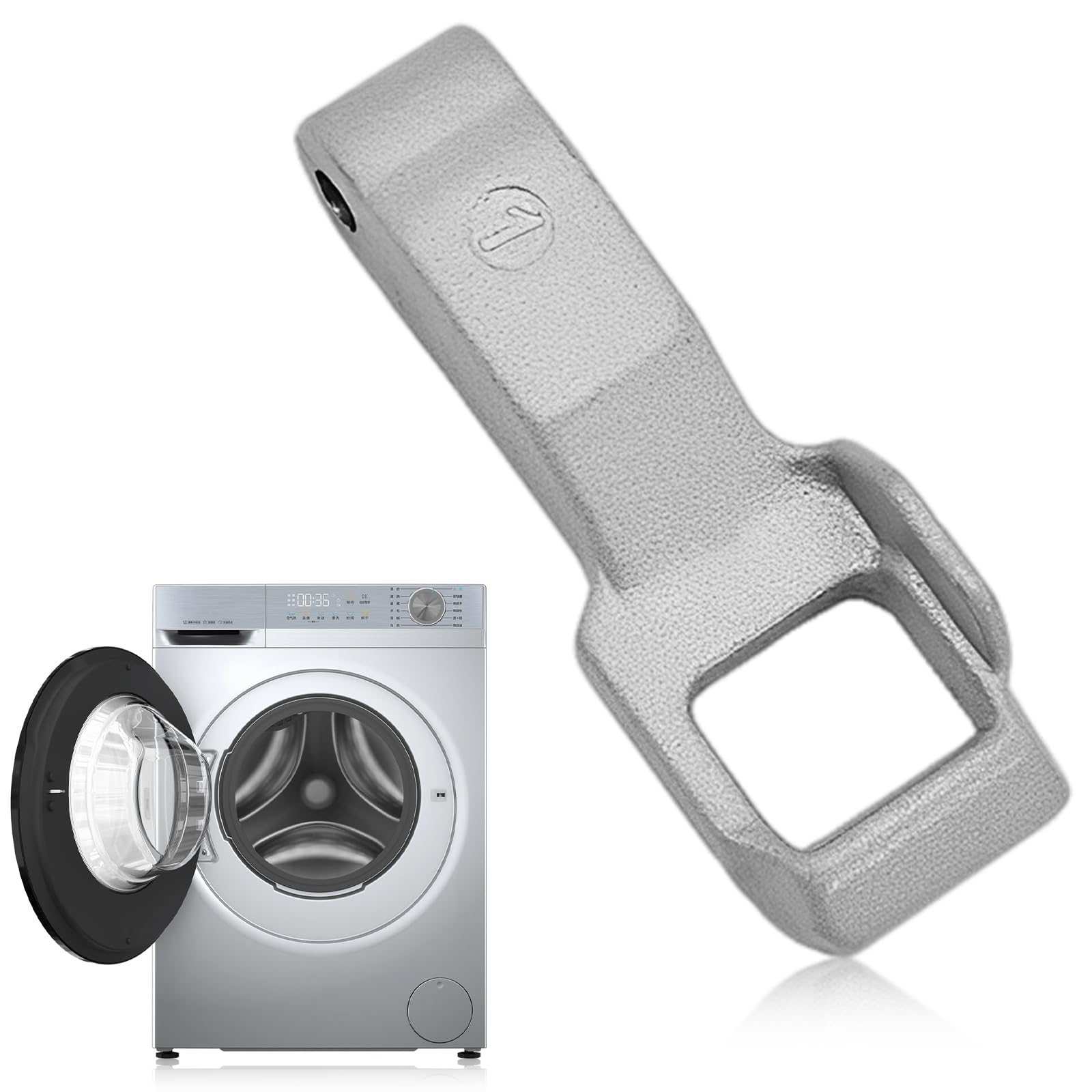 Gancio per Porta Lavatrice con Blocco in Acciaio Inossidabile, Compatibile con Lavatrici a Carica Frontale LG (Rif. MFG63099101), 1 Pezzo, Colore Metallizzato