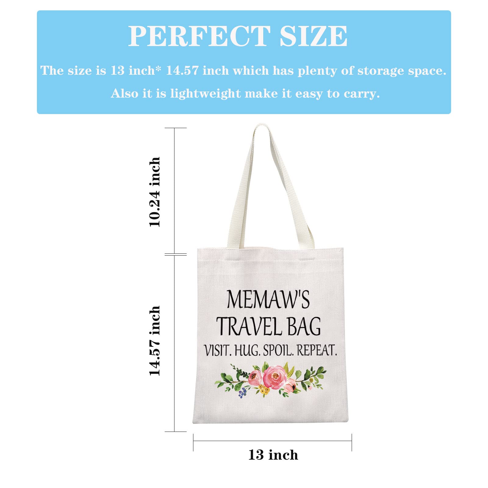 GJTIM Memaw Travel Gift Memaw Birthday Gift Grandma Toiletry Bag Travel Bag Gift for Grandmother (Memaw's Travel Tote)
