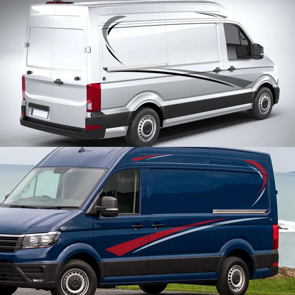 ADESIVI VW VOLKSWAGEN T4 T5 T6 Transporter Camper Van Strisce Grafiche Decalcomanie EUR 20,15