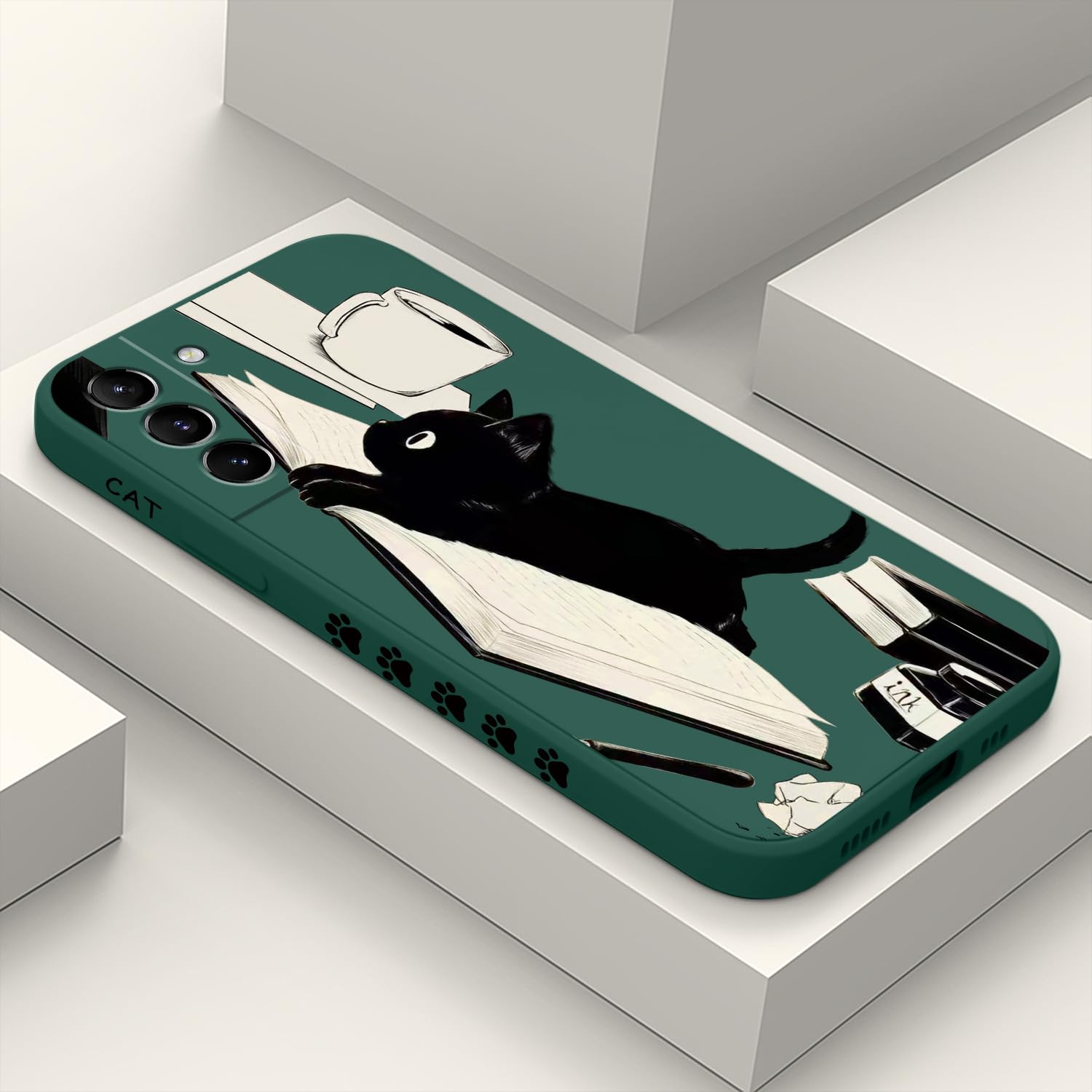 LEECG for Samsung Galaxy S21 Plus Case, Creative Flower Pattern Design Slim Soft Silicone Protective for Galaxy S21 Plus Phone Cover 6.7 inch, Cat